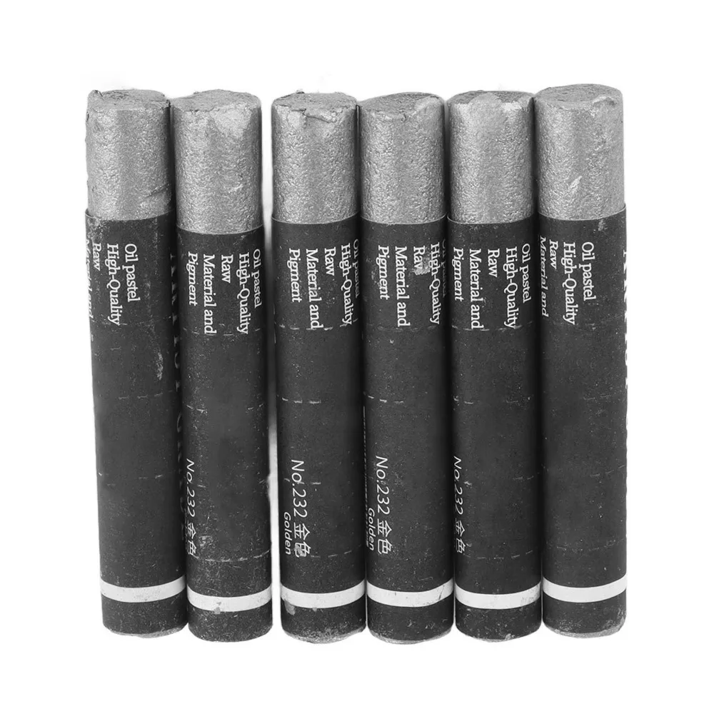 6PCS 2.67×0.43 in Solid Tone Oil Pastel Soft Textured Oil Based Formula Soft Art Crayon Rich Pigment Laydown Smooth Layering