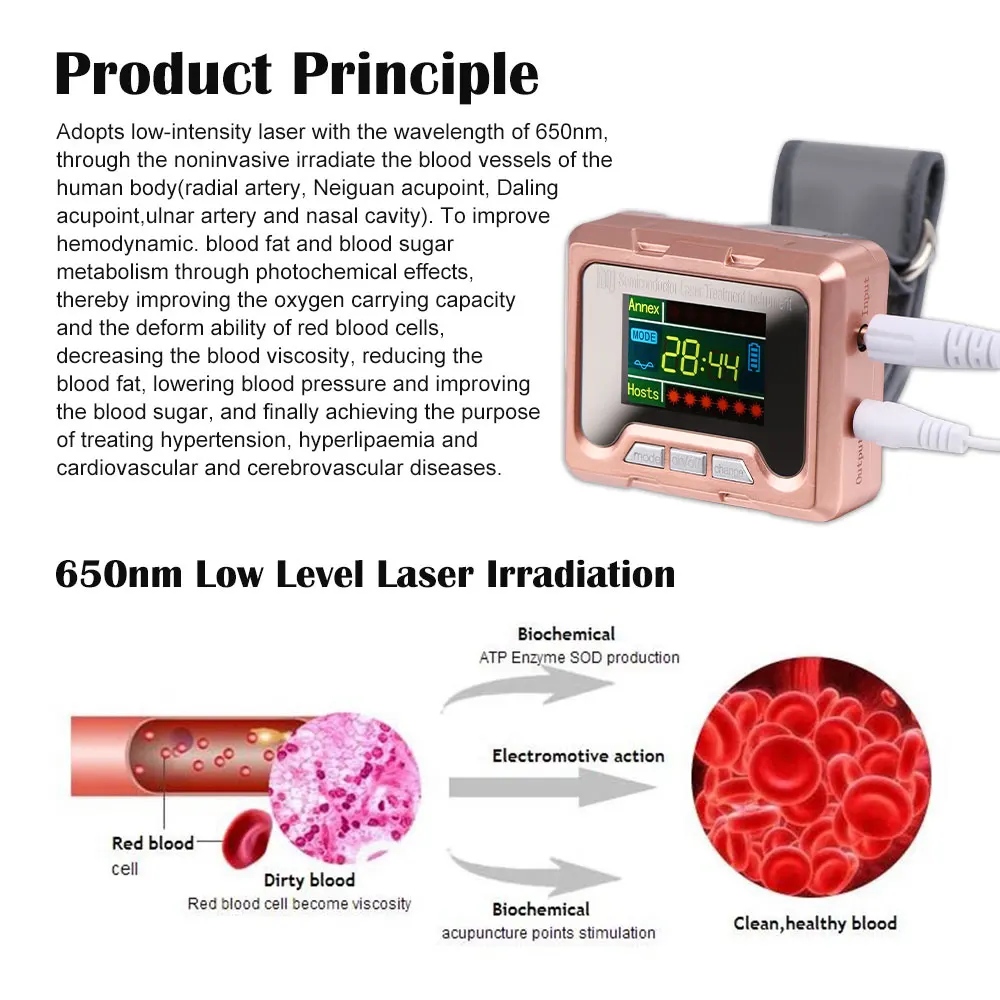 650nm Laser Physiotherapy Wrist Diode for Diabetes Laser Therapy Diabetic Wrist Watch for Diabetes Hypertension Heath Care