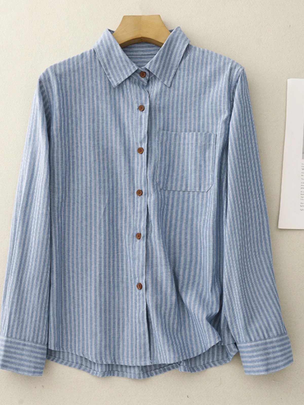 

Женский весенний повседневный многослойный базовый слой в полоску в стиле ретро, свободный верхний воротник с воротником Long Sve