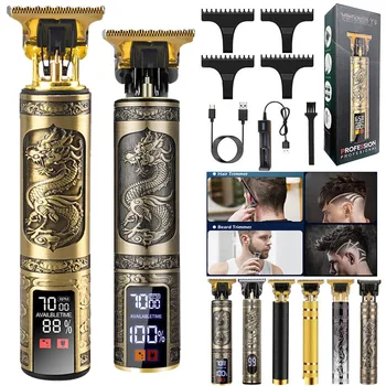 Professionele lage prijs elektrische draadloze waterdichte oplaadbare kapper heren tondeuse tondeuse scheerapparaat cutter snijmachine