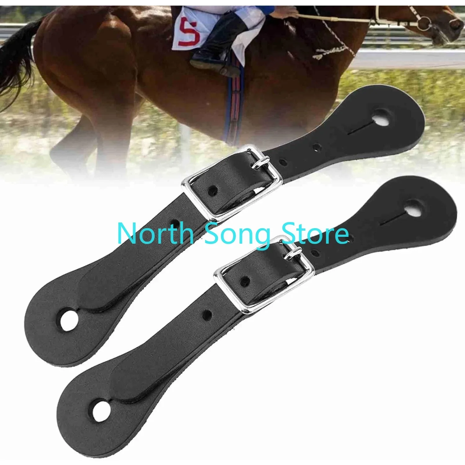 1 Pair Spur Straps Womens Men, Spurs for Cowboy Boots,Horse Riding Accessories Genuine Leather Equestrian Spur Strap