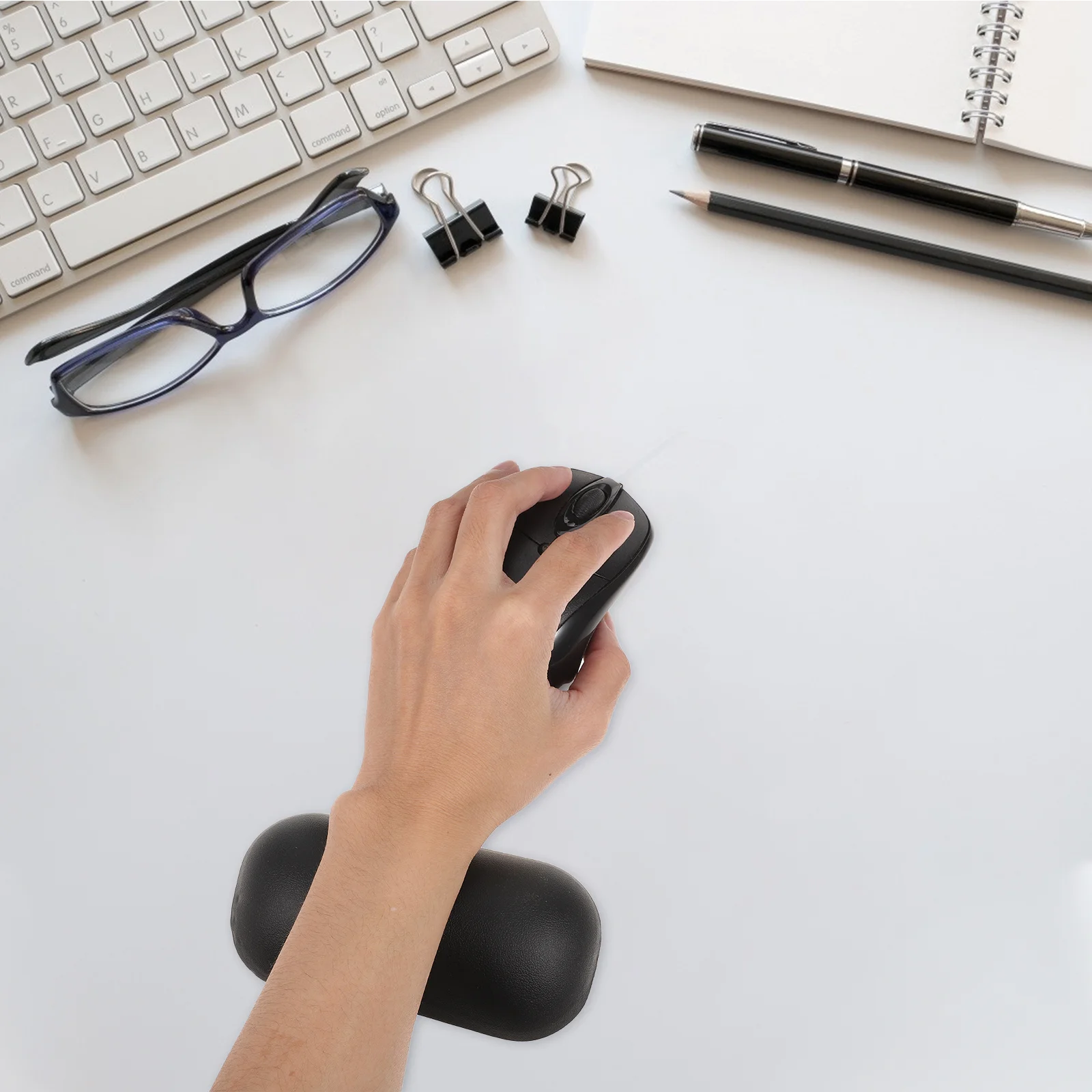 

Mouse Wrist Support Pad Silicone Ergonomic Rest for Laptop Desktop Comfortable Non-Slip Base for All-Day Use At Office Home Or