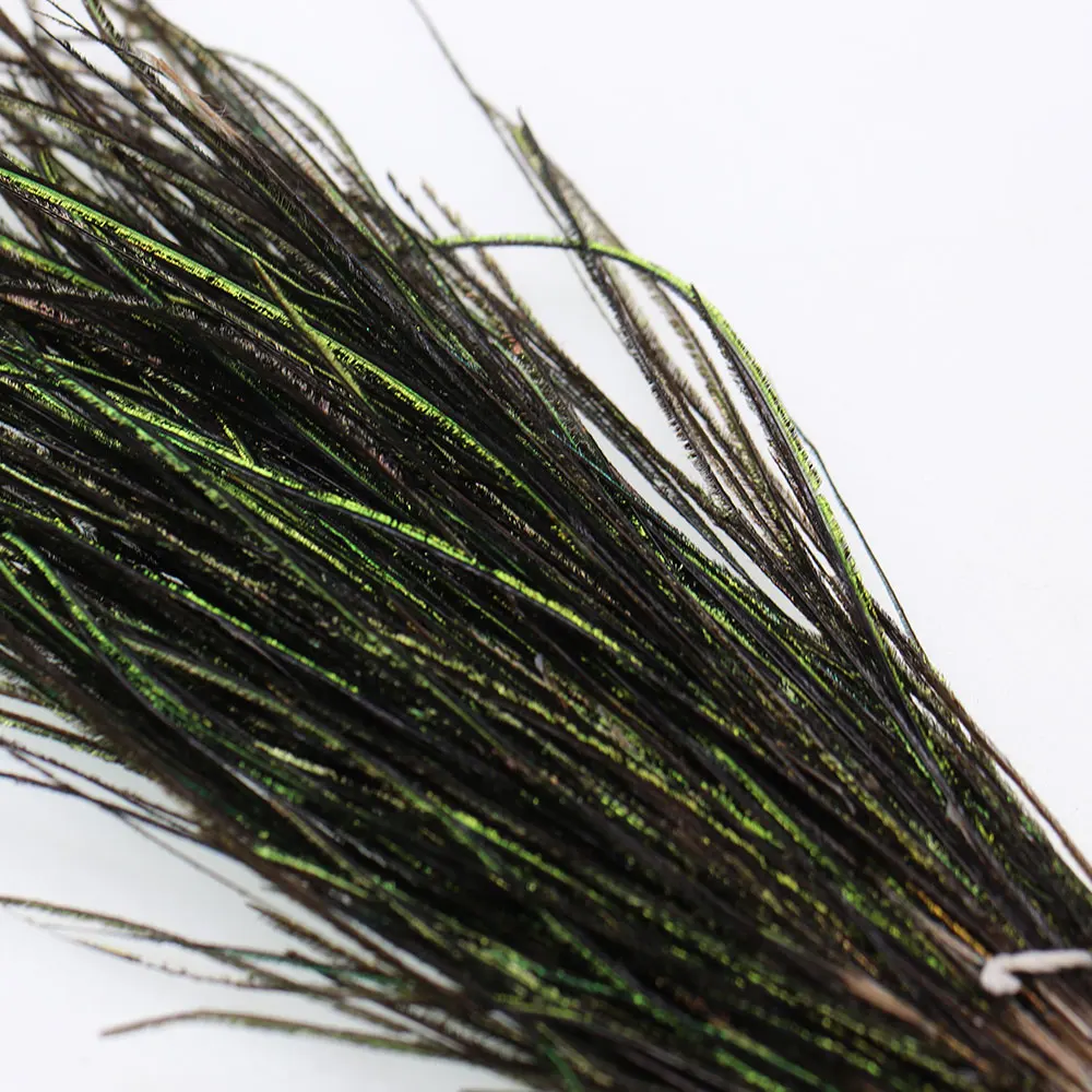 Bimoo 2Packs 10 ~ 18Cm Natuurlijke Pauw Herl Feather Droog Nat Nimfen Streamers Fly Koppelverkoop Materiaal Forel Vissen lokt Koppelverkoop Materiaal