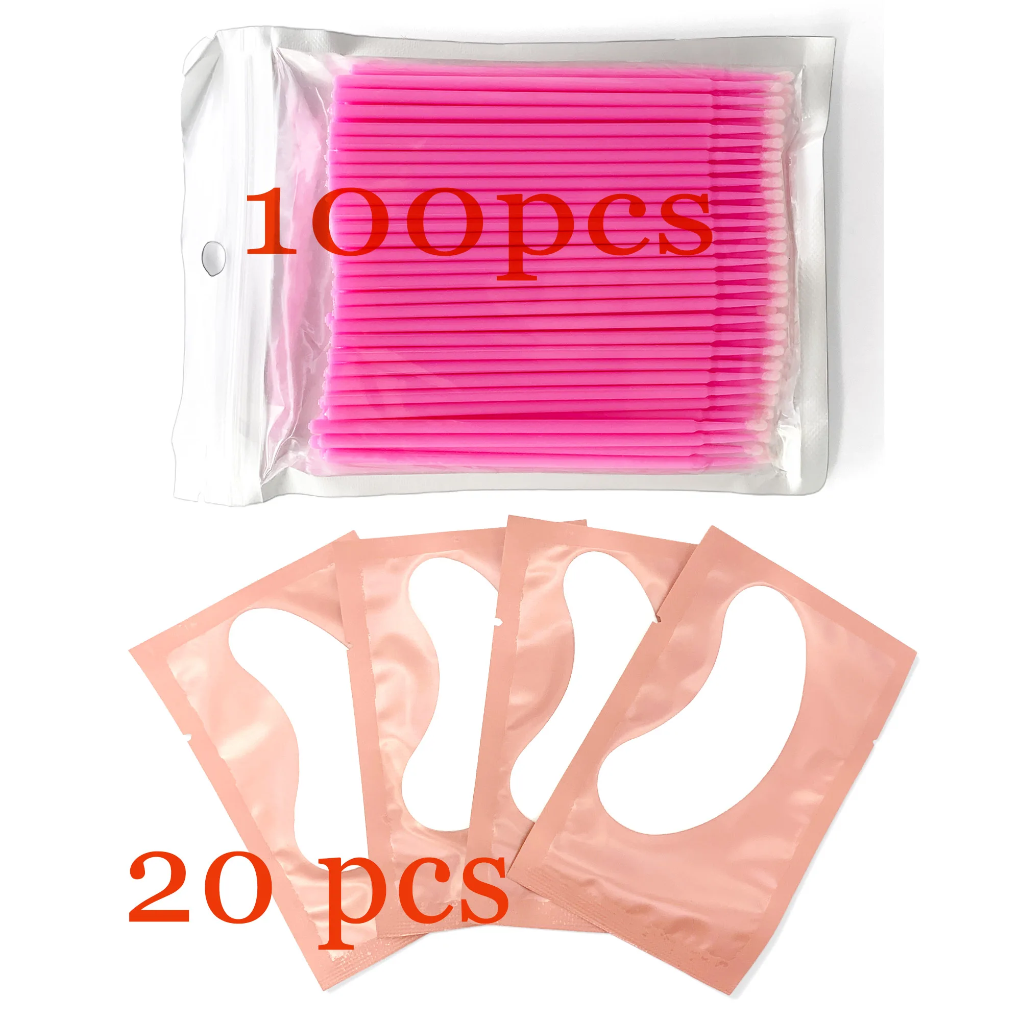 120pcs/pack MicroBrush Eyelashes Extension Removing Swab Under Eye Pads Gel Eye Patches for Eyelash Extension Makeup Tools