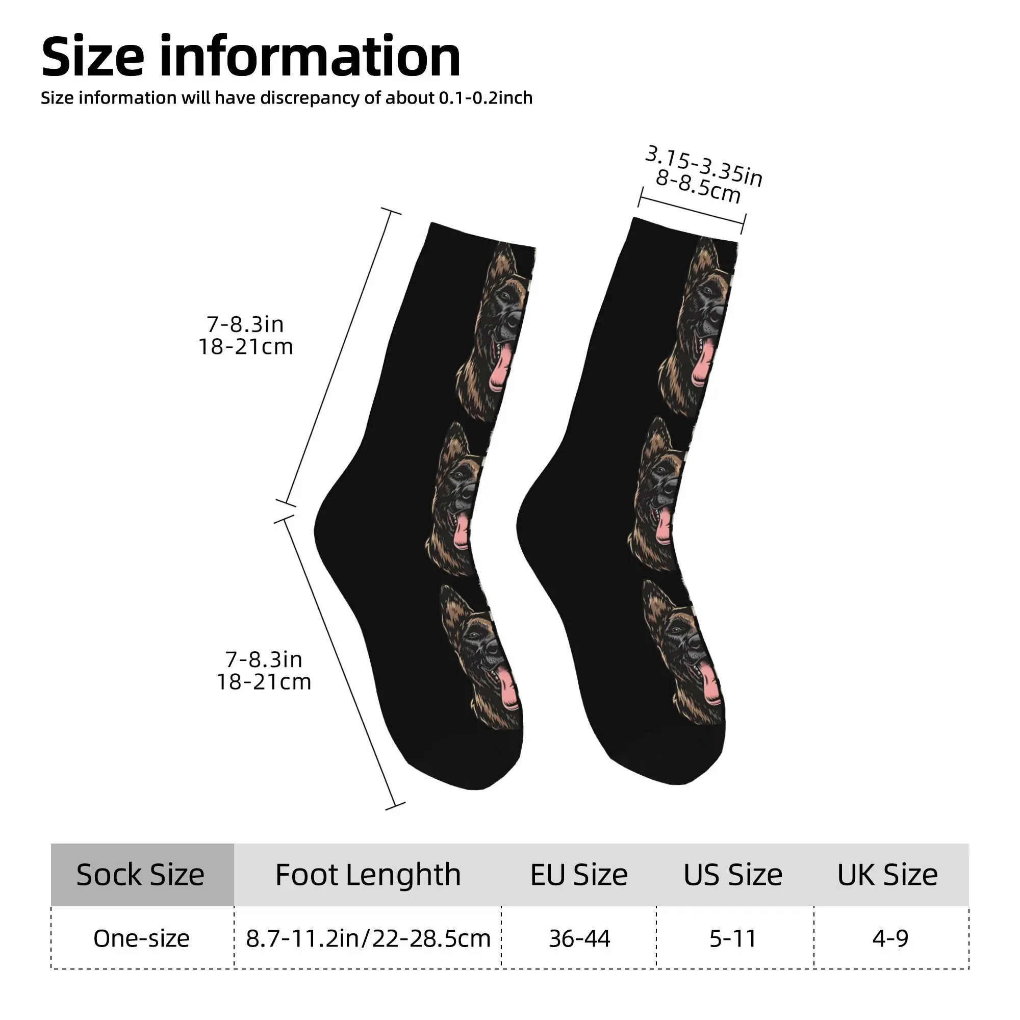 1pc K9 Dog Police Dog Training  Printed Men's Socks Novelty Hip Hop Harajuku Pattern Crew Sock Casual Gift