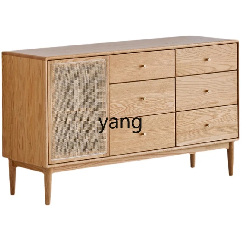 

L'm'm Solid Wood Chest of Drawers Storage Cabinet Nordic Sideboard Cabinet Simple Small Apartment Bedroom Locker