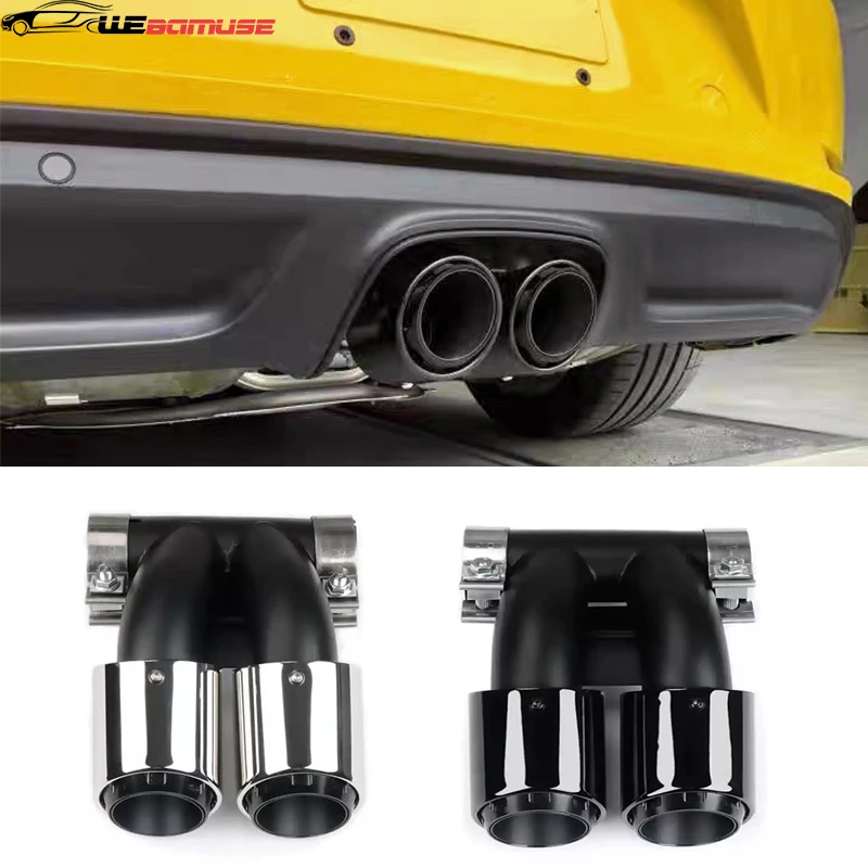 

For Porsche Cayman 987 718 981 Boxster Square Upgrade Dual Exhaust Tip Muffler Stainless Steel Carbon Fibre Tailpipe