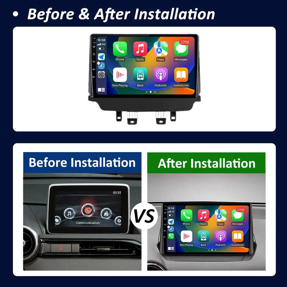 Android 16 Car Radio Multimedia Player for Mazda CX-3 CX3 Mazda 2 DK 2014 2015 2016 - 2021 GPS Navigation Cooling fan DSP Stereo view 6