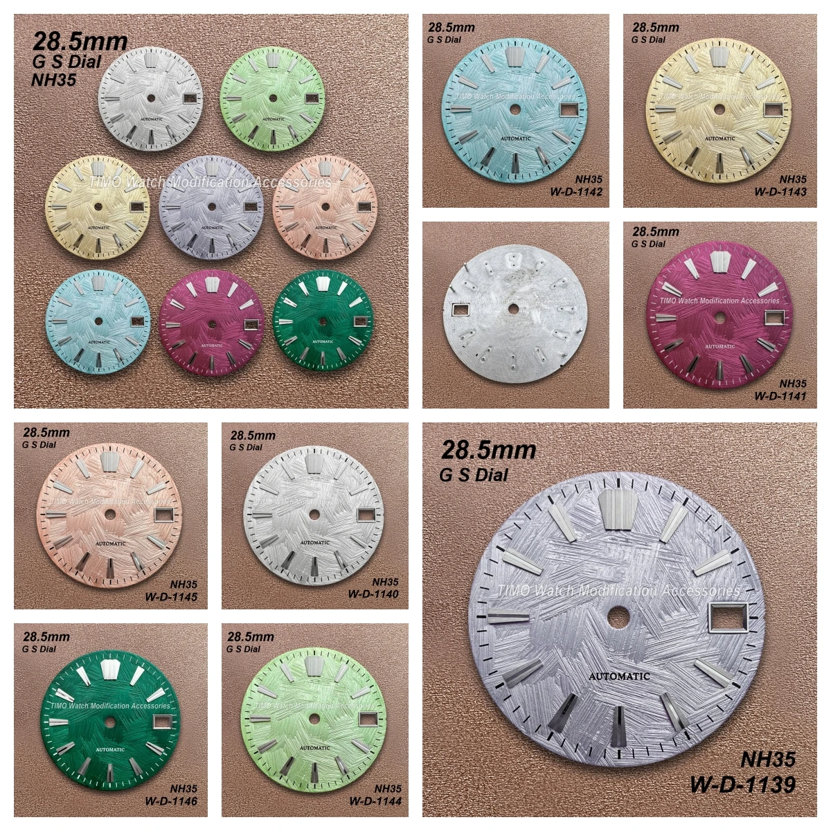 

28.5mm GS Logo Weave Dial Suitable For NH35/NH36 Japan Movement High Quality Watch Modification Accessories