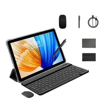 PRITOM 10.1 Inch 2-in-1 Android 15 Tablet with Keyboard, 8GB RAM