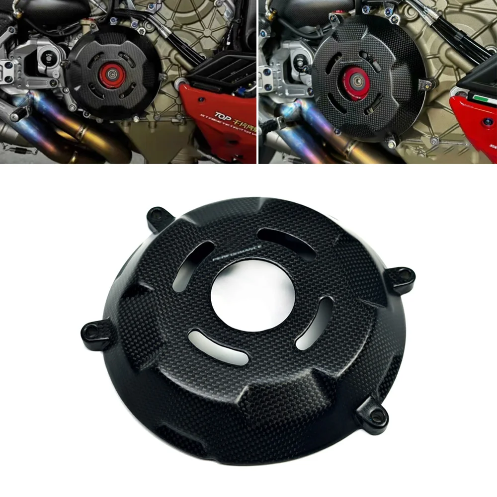 

Для Ducati Panigale V4 V4S V4R SP 2018-2024 мотоцикла из углеродного волокна, сухая крышка сцепления, правая защита корпуса двигателя