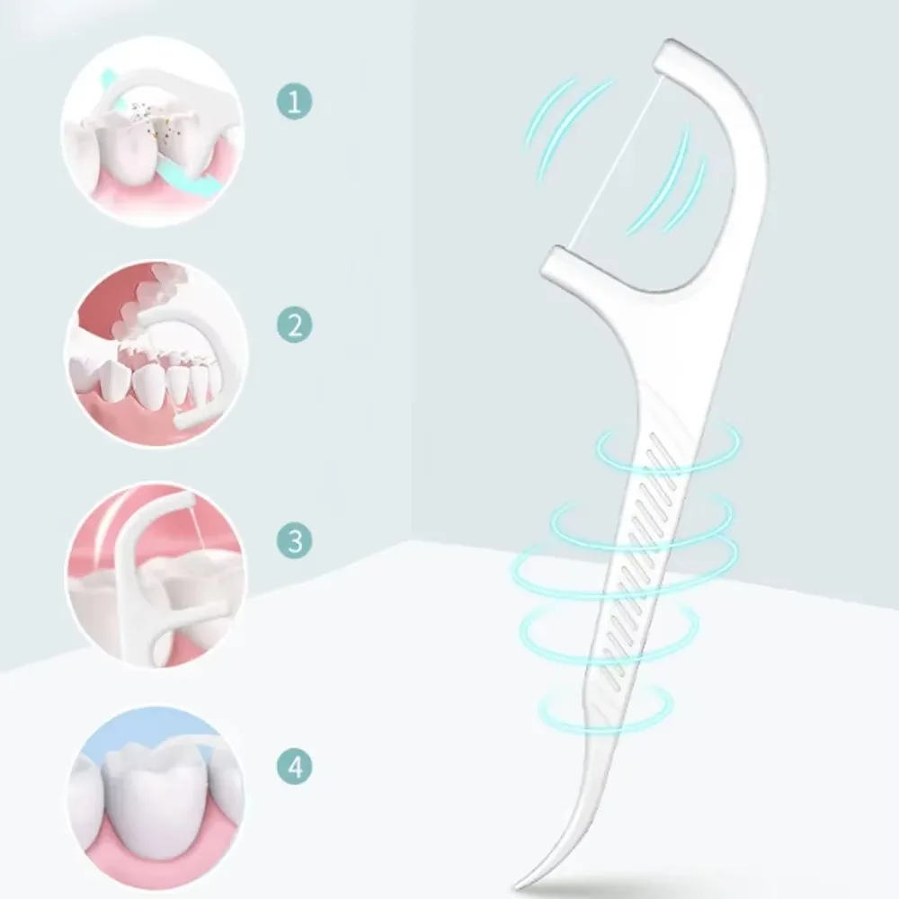 10Pcs/box Portable Floss Toothpick Set Reusable Plastic Dental Floss with Storage Case Teeth Flosser Cleaner Interdental Brush