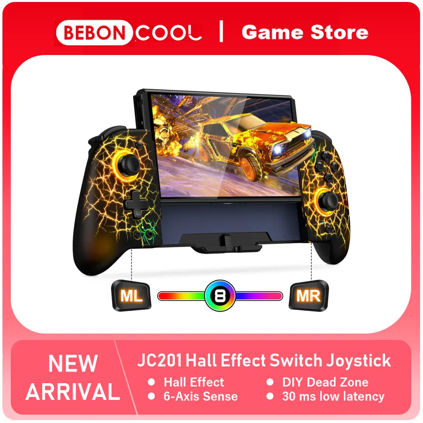 BEBONCOOL JC201 RGB Joystick FOR Nintendo Switch/Switch OLED Game Cards Stores Programmable Back Buttons Switch Gamepad