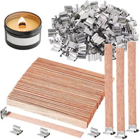 100PCS Scented Candle Wood Slice Wick for DIY Paraffin Candle Wick Soy Wick Wood Slice Wick for One Way Candle Handmade