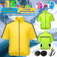 Cool Vest Electric Fan Jackets Men's Cooling Air-conditioned Clothes Hiking Cooling 14 Hours High Temperature Work Fishing Tops