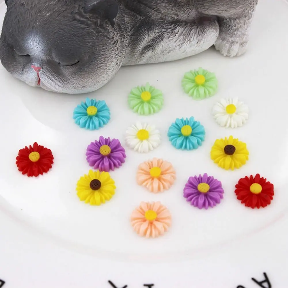 50pcs Daisy Flowers DIY Daisy Flower Charms Flatbacks Cabochons Resin Flatbacks Resin Daisy Flower Jewelry Making