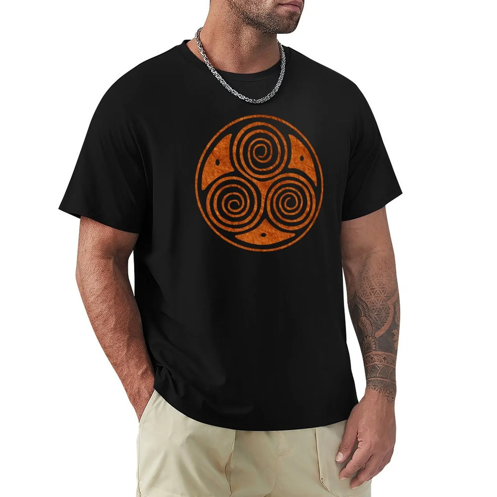 

Paleo Celtic Spiral 1 Redstone T-Shirt summer tops sweat oversizeds luxury designer clothes for men