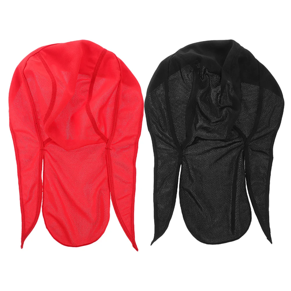 2Pcs Pirate Bandana Soft Cloth Long Tail Headwraps Breathable Bike Liner Scalp Protector for Riding Caps for Men