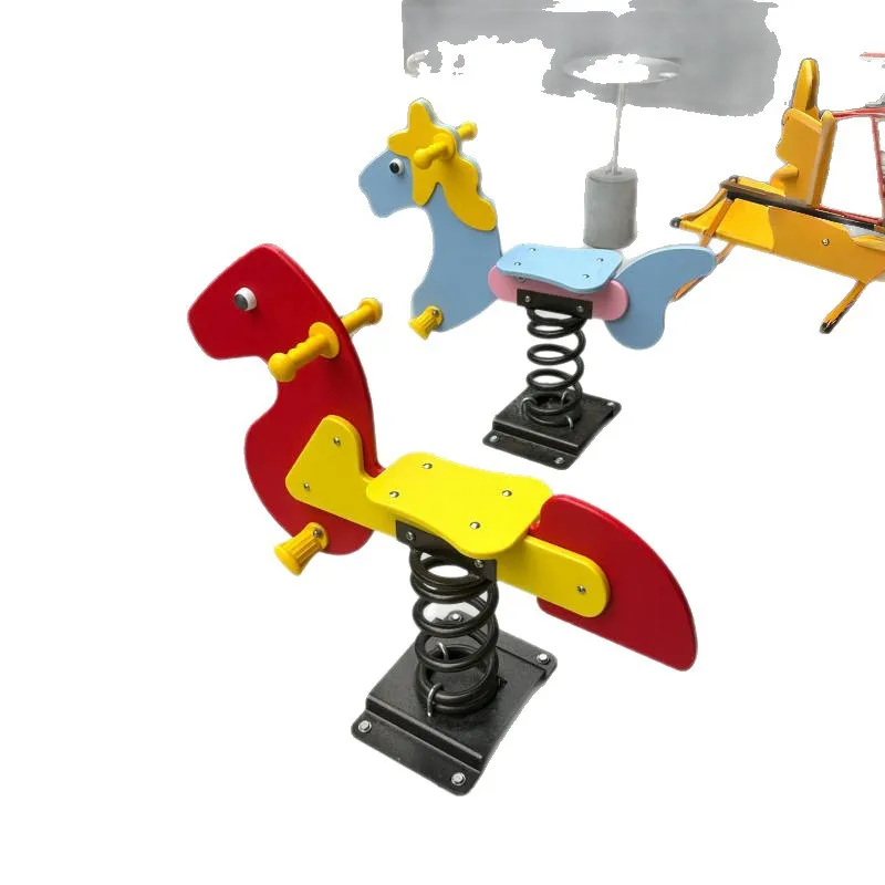 

Amusement Park Outdoor Spring Rocking Horse Large Rocking Seesaw Multifunctional Double PE Plate Rocking Horse Chair