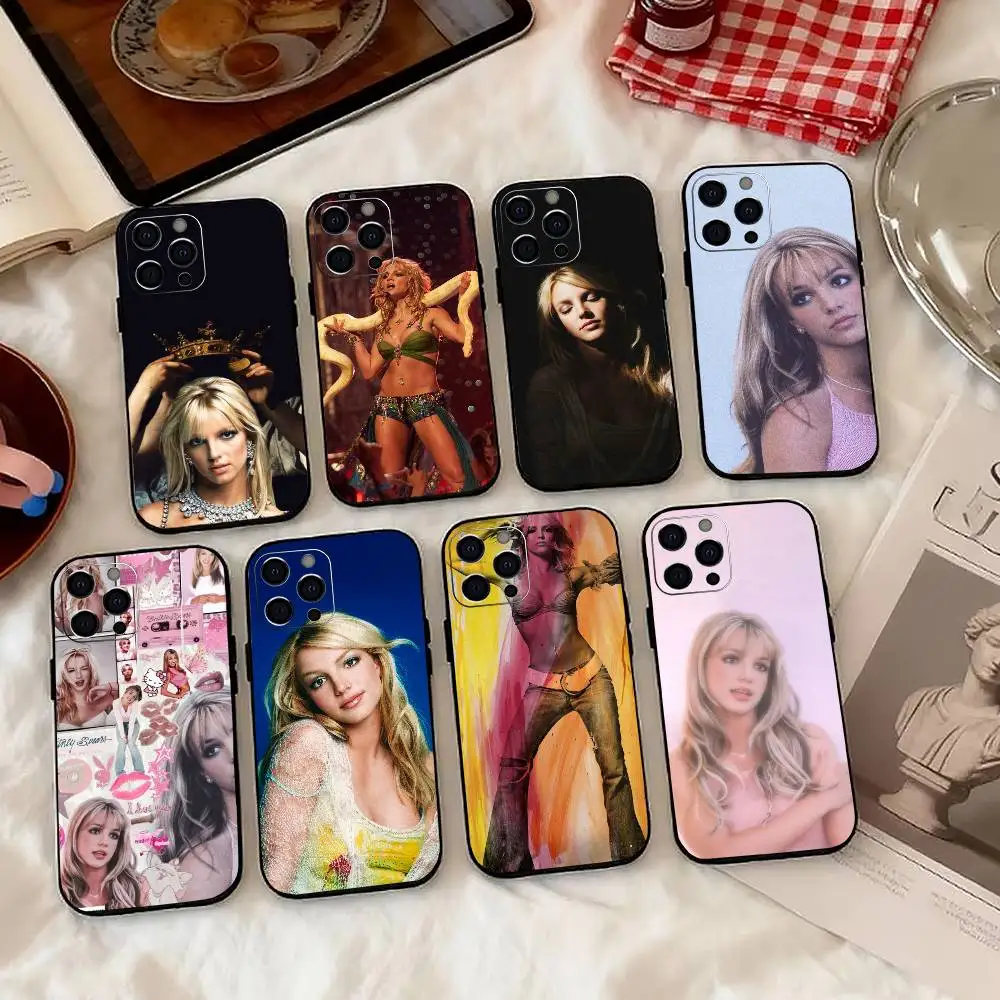 

Singer B-Britney-Y Spears Phone Case For iPhone 17, 16,15,14,13,12,11 Plus,Pro Max, Others Soft Black Cover