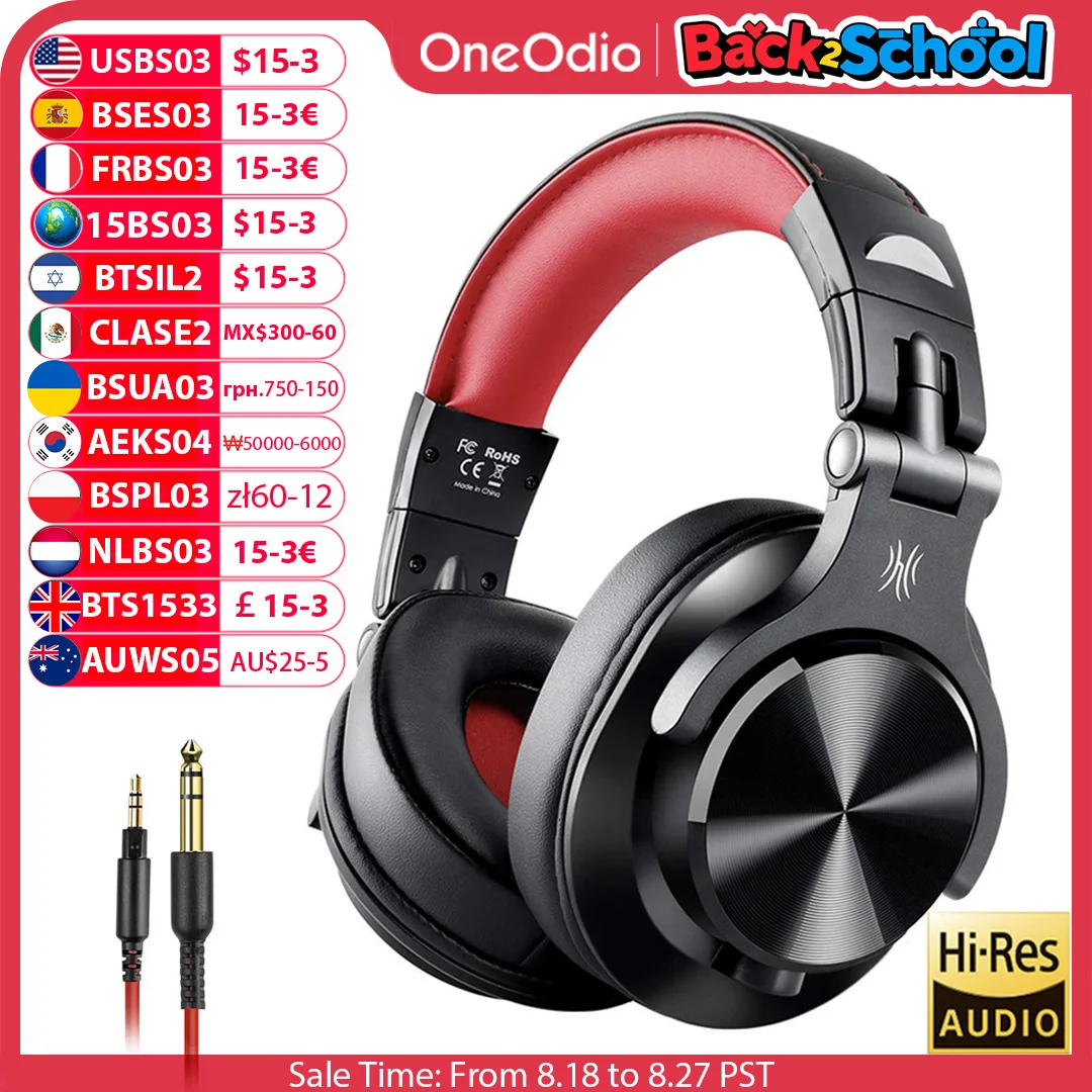 Oneodio A71 cuffie cablate sopra l'orecchio con microfono Studio cuffie DJ Monitor professionale registrazione e miscelazione cuffie per giochi