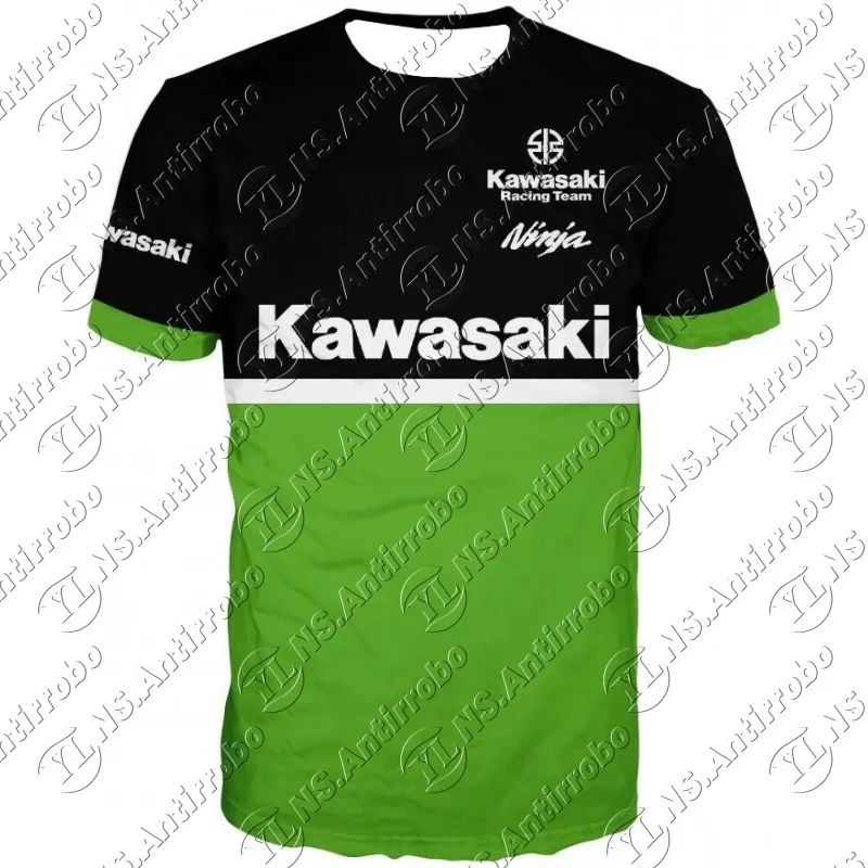 

Летний гоночный костюм Kawasaki с черепом, мужская быстросохнущая футболка 25, хит продаж, мотоциклетный повседневный дышащий свободный модный костюм с короткими рукавами