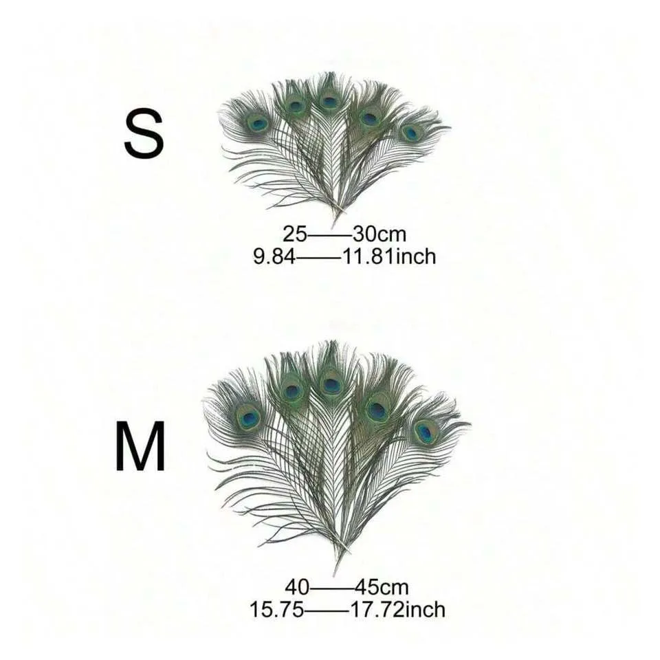 High-quality Natural Peacock Hair 25-45CM Home Decoration Long Vase Flower Arrangement Peacock Feather Decoration Feather
