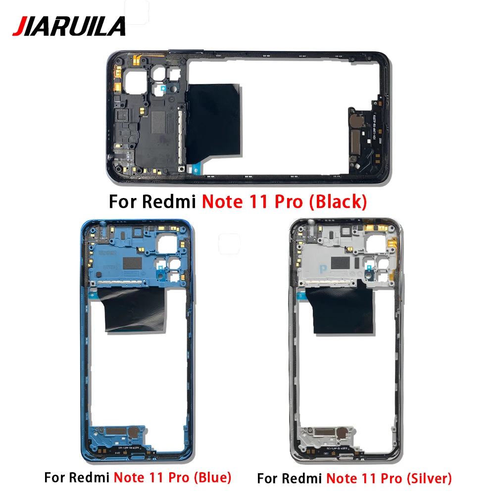 Middle Frame Bezel Plate For Xiaomi Redmi Note 11 12 Pro 4G 5G Middle LCD Frame Housing Cover With Sides Key Replacement