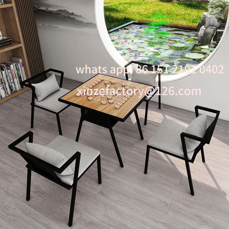 

Customizable overhead layer chess go table dual-purpose double-sided chessboard balcony leisure three-piece chessboard table