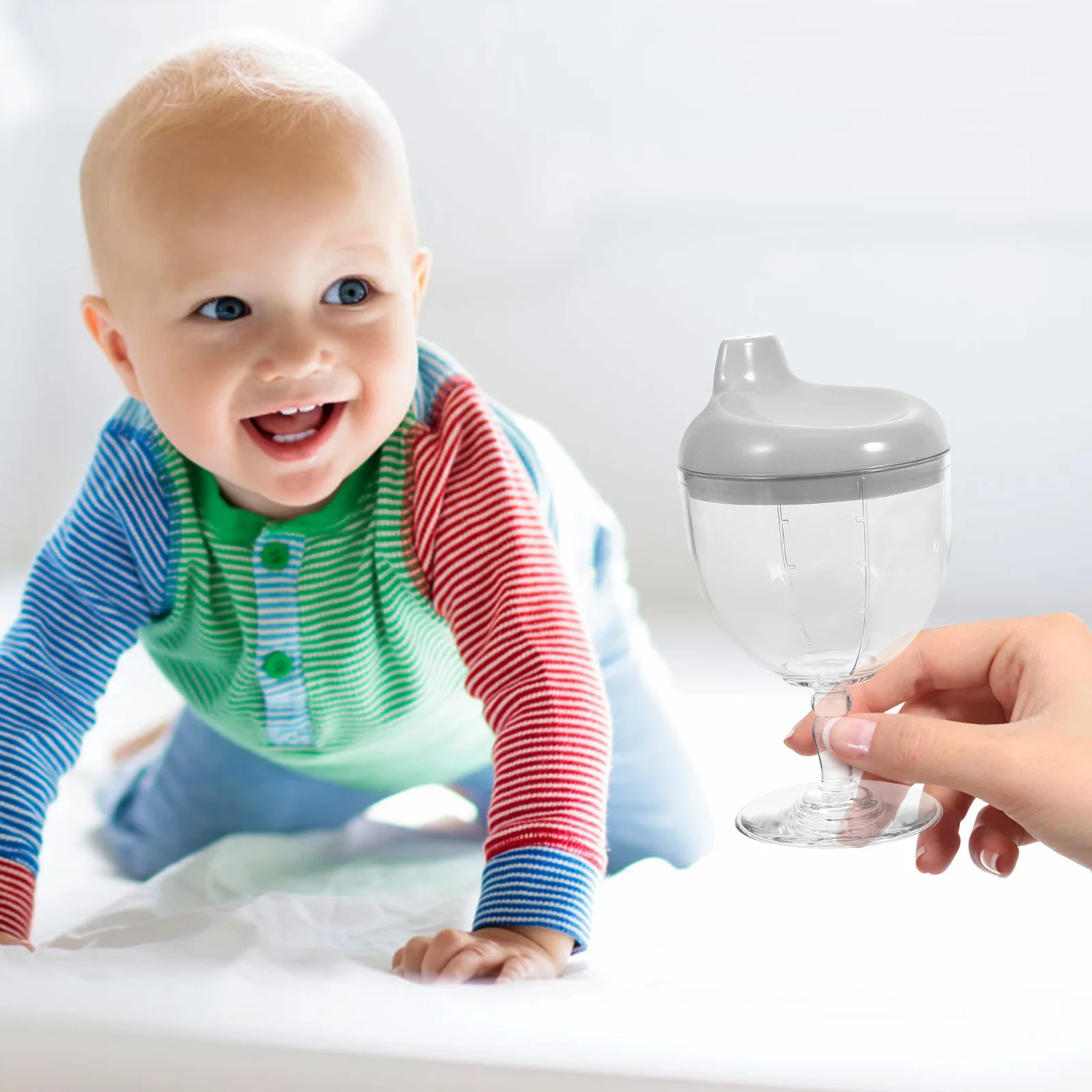 2 pz Anti-Caduta Bambino Bere 1-3 Anni A Prova di Fuoriuscita Per Bambini Trainer Tazza Portatile Del Bambino Sippy Tazza Riutilizzabile Calice di Acqua di Plastica
