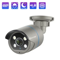Techage 4MP POE Camera AI Smart Two Way Audio Outdoor Face Detection IP66 Waterproof  CCTV Video Surveillance IP Security Camera