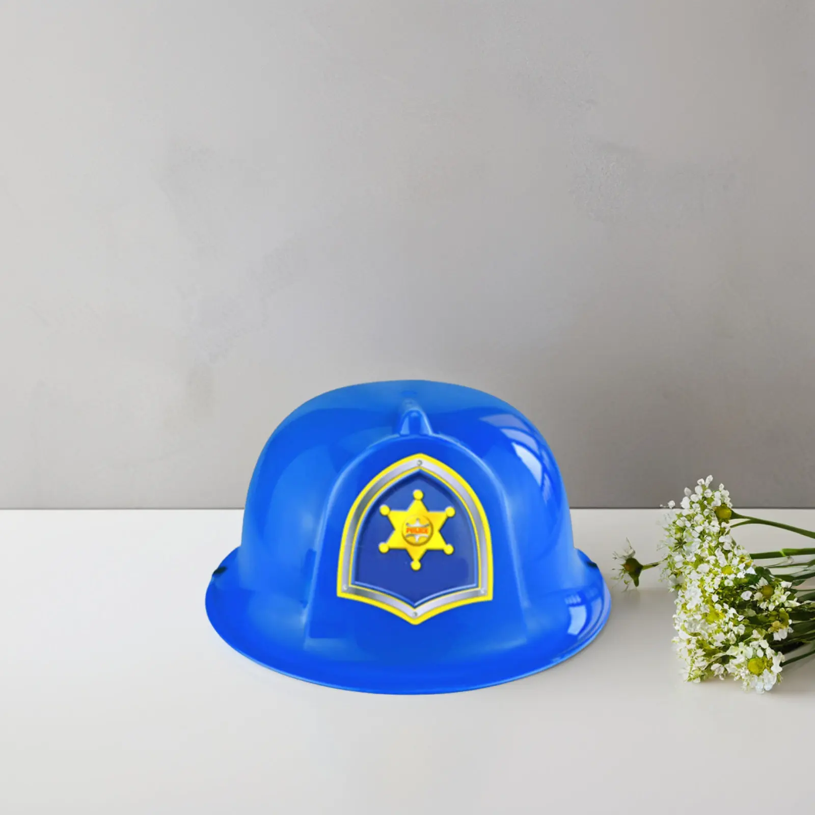2Pcs Kids Safety Simulation Police Hats Role-Play Cosplay Props Construction Hard Hat Educational Gift for Children - view 5