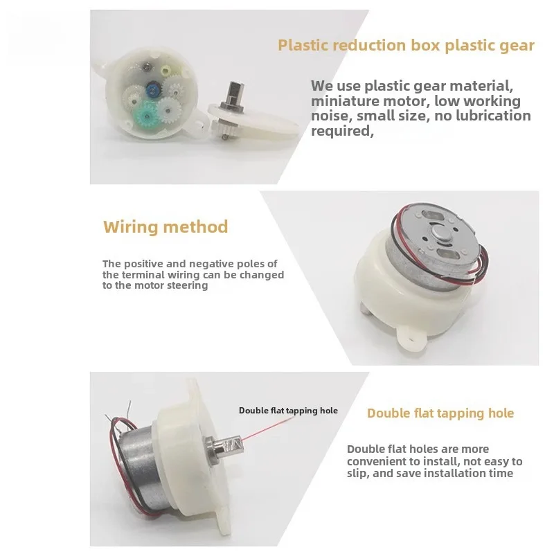 Mini Micro Geared DC Motor 6V 5RPM/100RPM Reversible Small Electric 6 Volt Robot Crafts Toy Advertising Light Boxes Mini Motor