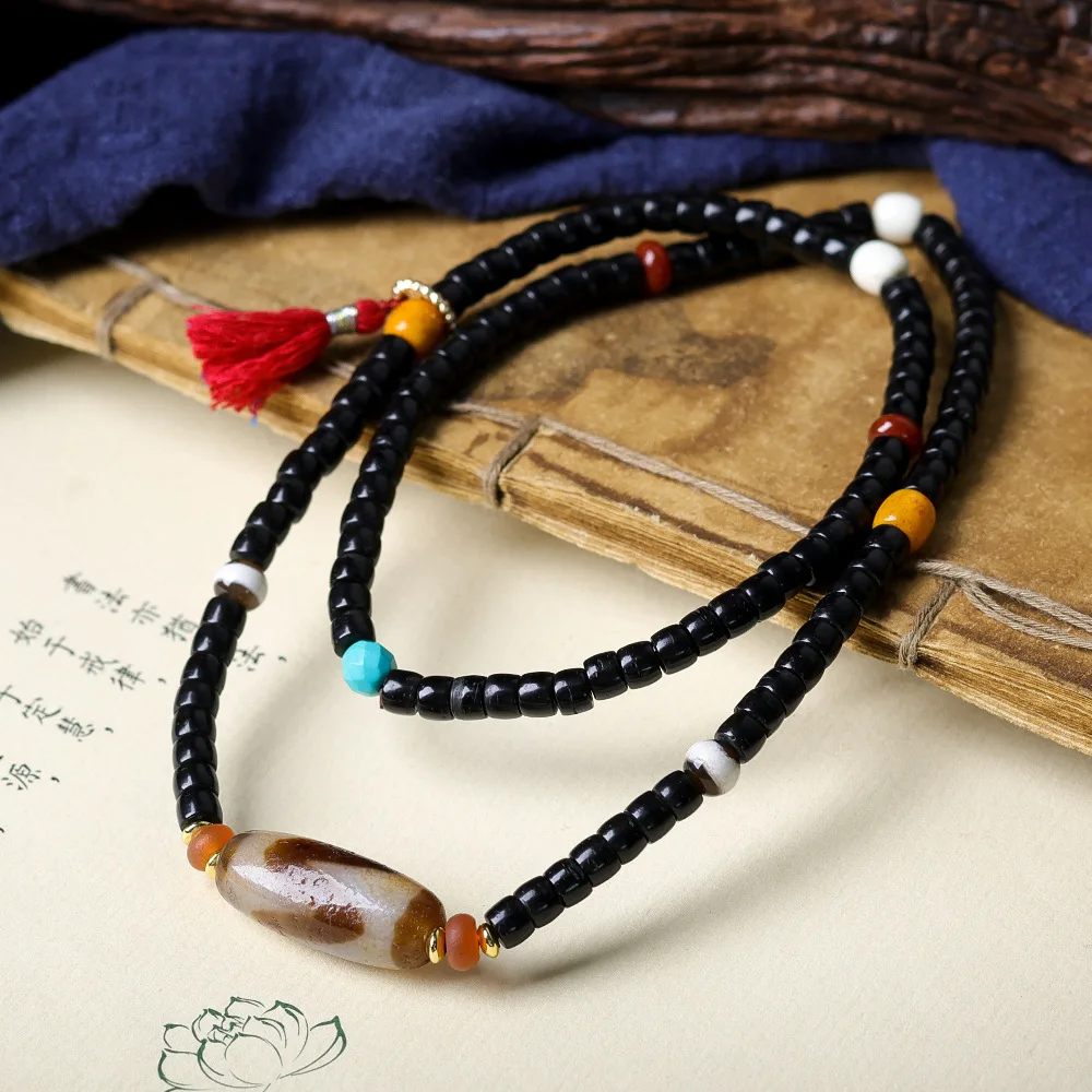 

2026 Winter New Coconut Shell Multi Wrap Bracelet Tiger Tooth Dzi Bead Bracelet Sweater Chain Gifts