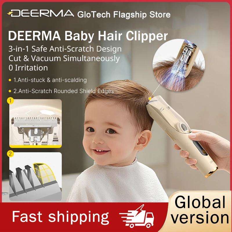 Deerma LF01 Electric Hair Clipper ,Vacuum Hair Absorption,Low Noise,Safety Waterproof  Short hair  Trimmer tool within 5 cm
