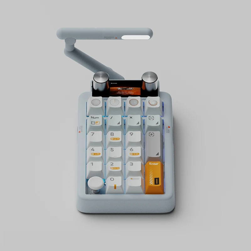 

Keysme Lunar02 Мини-механическая клавиатура 2,4 г Bluetooth-клавиатура Прочная RGB-клавиатура с возможностью горячей замены 21 клавиша Настраиваемая клавиатура Numpad