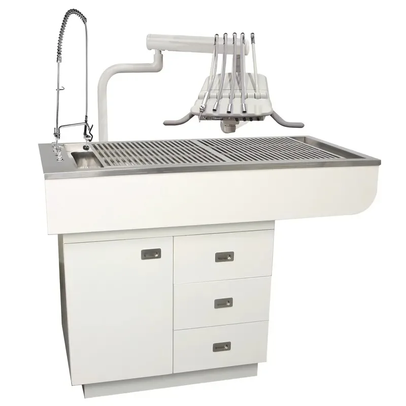 851 Prep tables/dental stainless steel bathtubs and painted cabinets for veterinary clinics