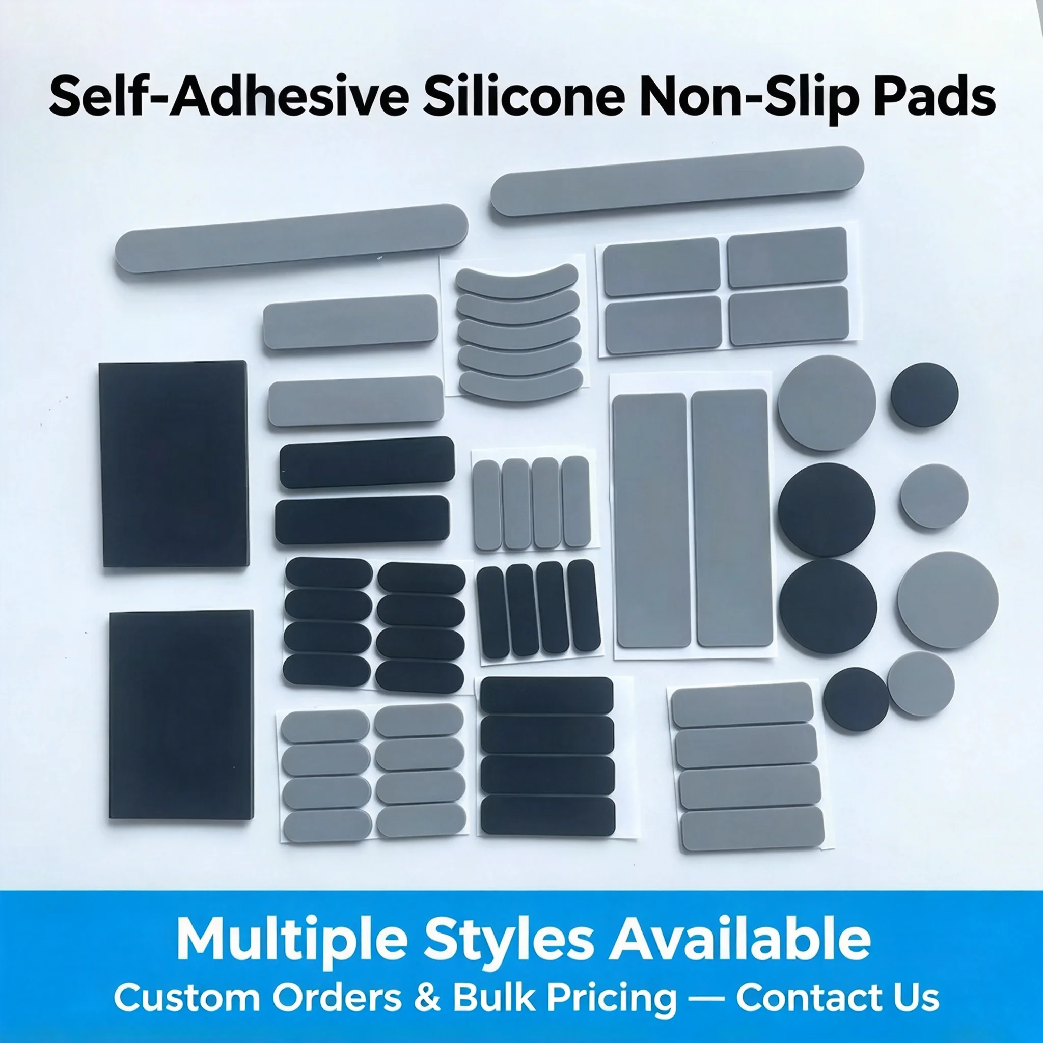 20Pcs Thickness 1.5mm 3mm Black Anti-slip Self Adhesive Silicone Rubber Oval Mat Cabinet Equipment Feet Pad Floor Protectors