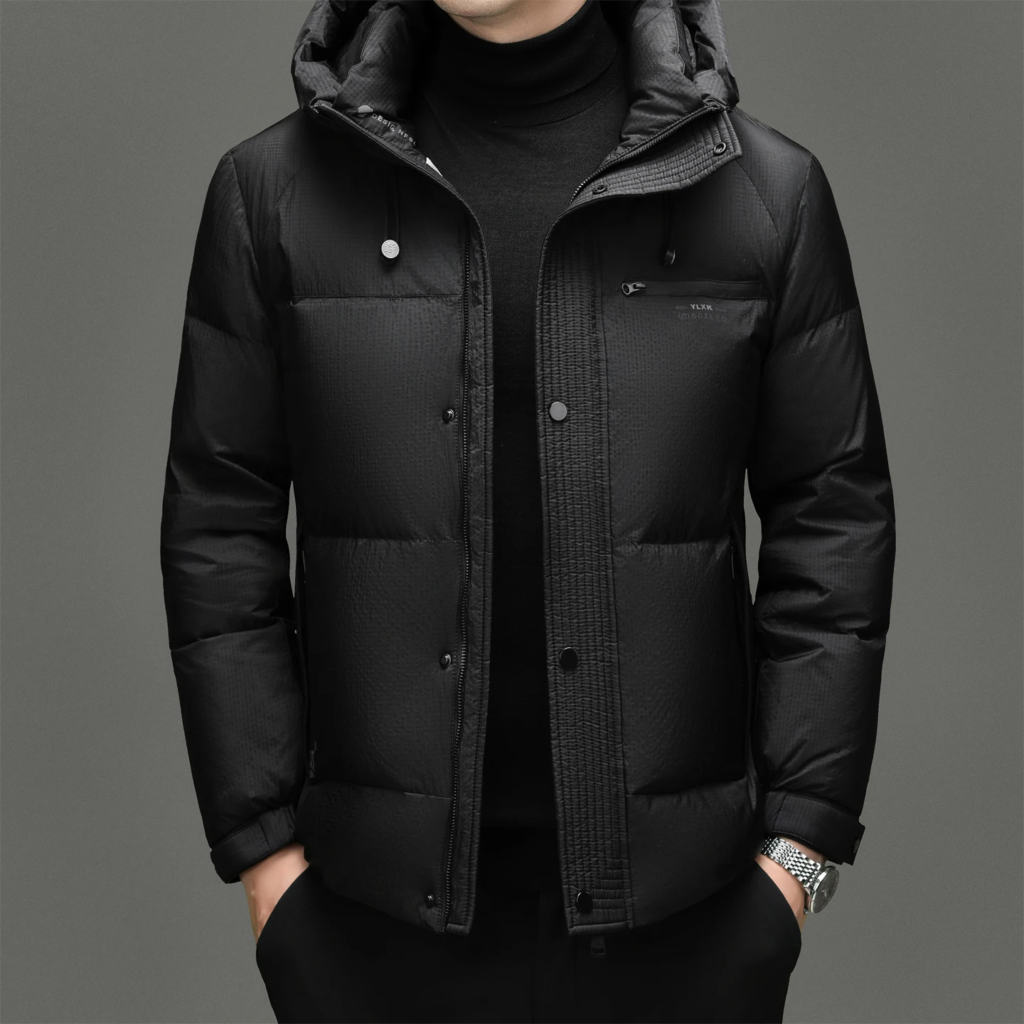 عالية العلامة التجارية 90% الأبيض بطة أسفل معطف 2025 الرجال الشتاء الرياح واقية سترة منفوخة في الهواء الطلق هود سترة معطف دافئ جاكيت زيبرا #5