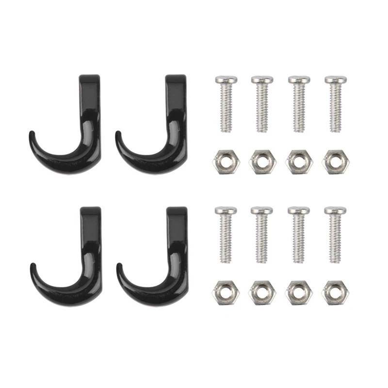 4Pcs 16X11mm Metal Trailer Tow Hook Shackle Rescue Hook For Traxxas TRX4M Axial SCX24 1/18 1/24 RC Crawler Car Parts