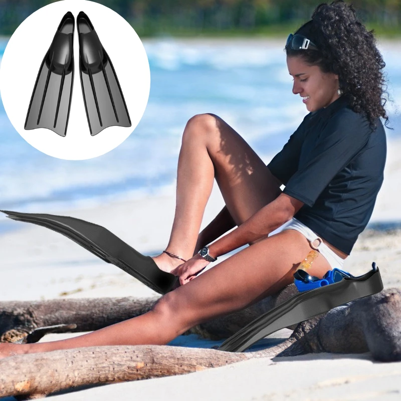 

Adult Swim Training Fins Silicone Professional Scuba Diving Longfin Comfortable Anti Slip Summer Tourism Men Women Snorkel Set