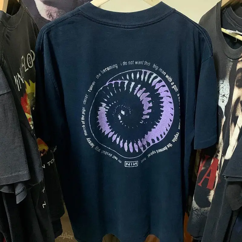 تي شيرت قطني بأكمام قصيرة للرجال والنساء من Nine Inch Nails Broken High Street Hiphop