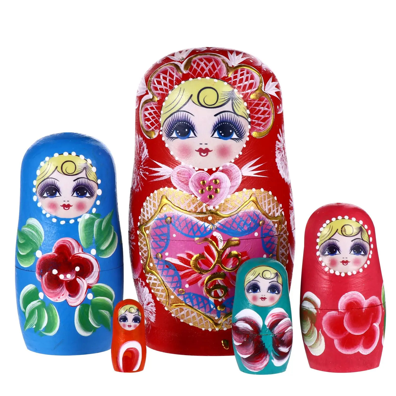 

1 Set Creative Nesting Matryoshka Russian Toy for Valentine's Day Wood Baby Toy Wooden Crafts Decor New