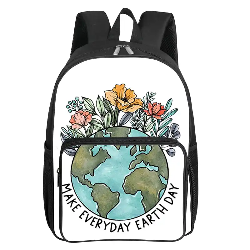 

Рюкзак с квадратным передним карманом на Всемирном окружающей среды на молнии, большая вместимость для мальчиков и девочек, лучший подарок, детская школьная сумка с 3D мультяшным рисунком