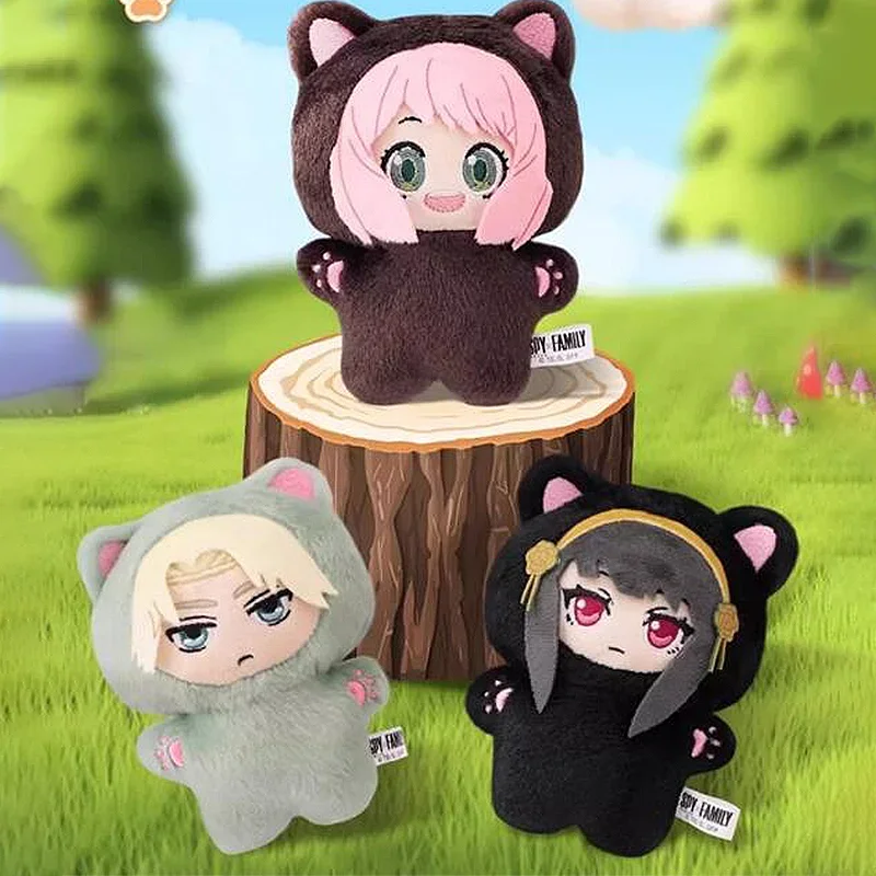 Eaki marca novo original espião × família anime caixa cega gato boneca série vinil brinquedo de pelúcia crepúsculo anya yor forger coleção bonito presente