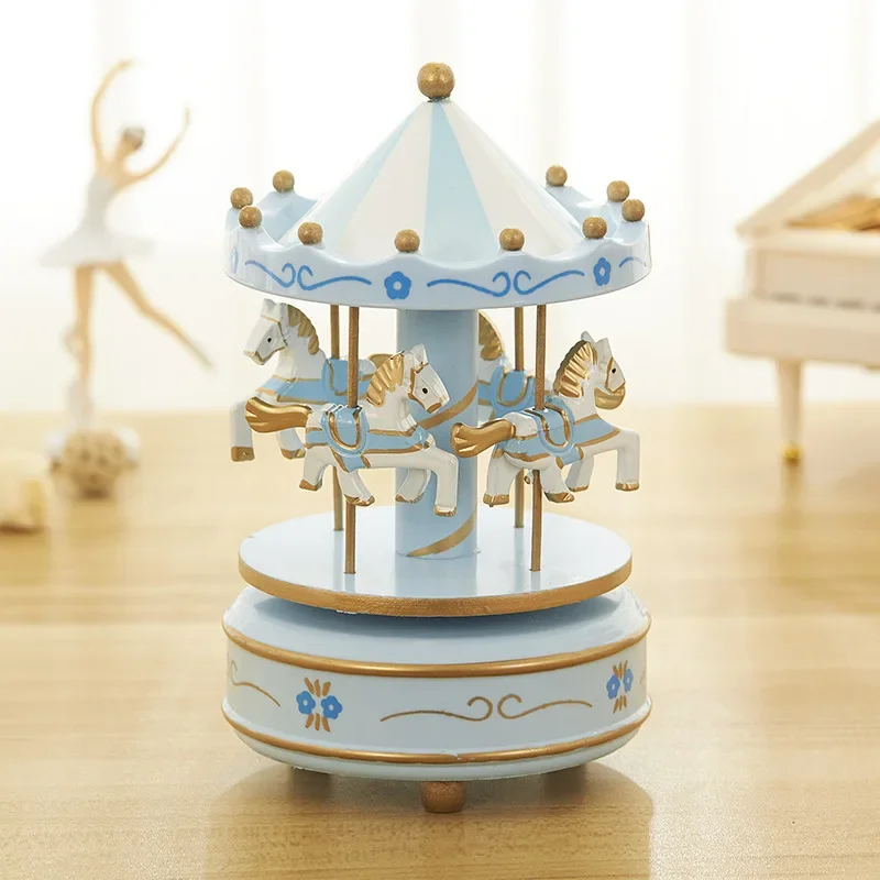 Creative Fantasy Christmas Holiday Decor Carousel Music Box Easy Use Carousel Ferris Wheel Ornaments hot