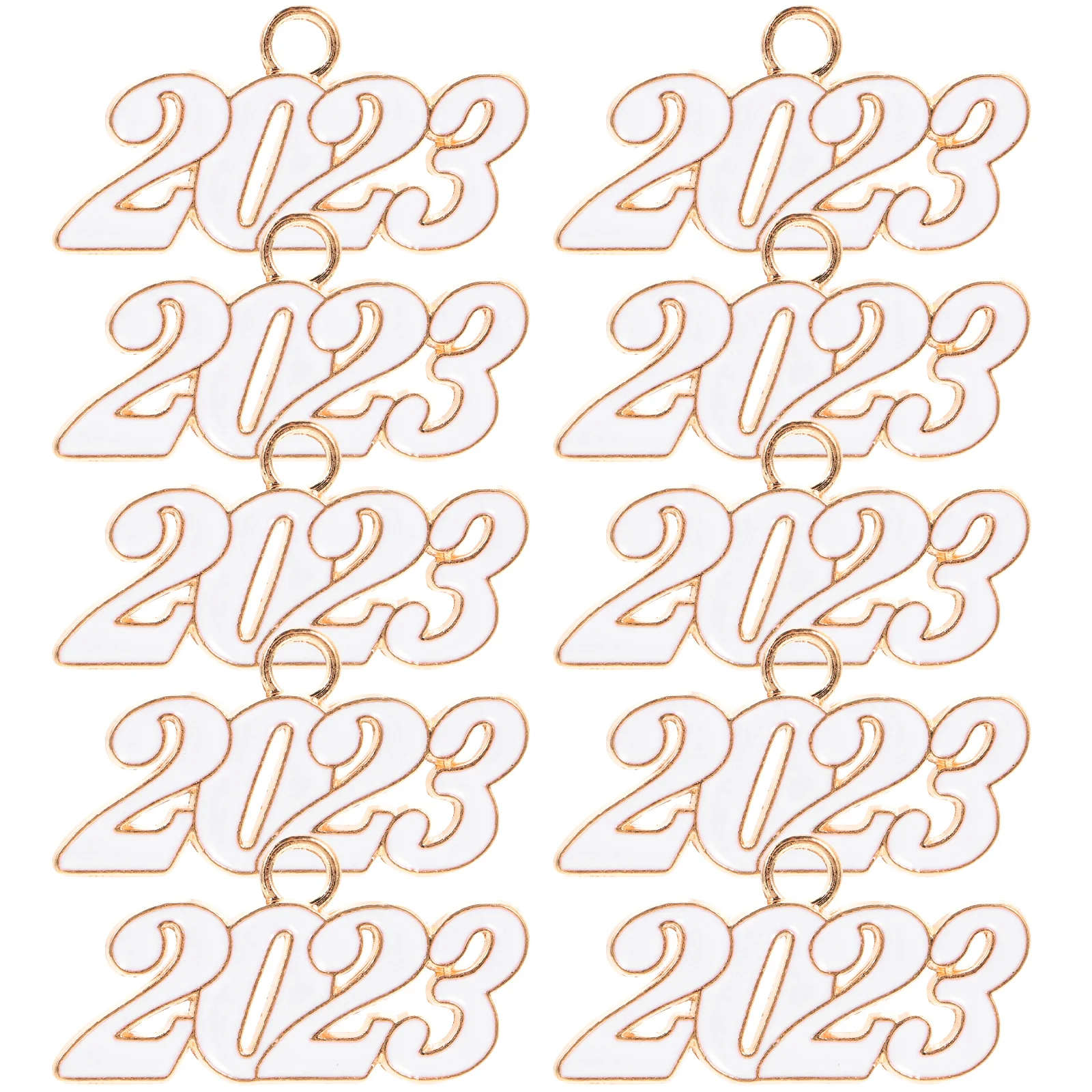 

20pcs 2023 Pendant Charms for Jewelry Making Bright Alloy Mini Keychain Accessories Graduation New Year Crafts Standout