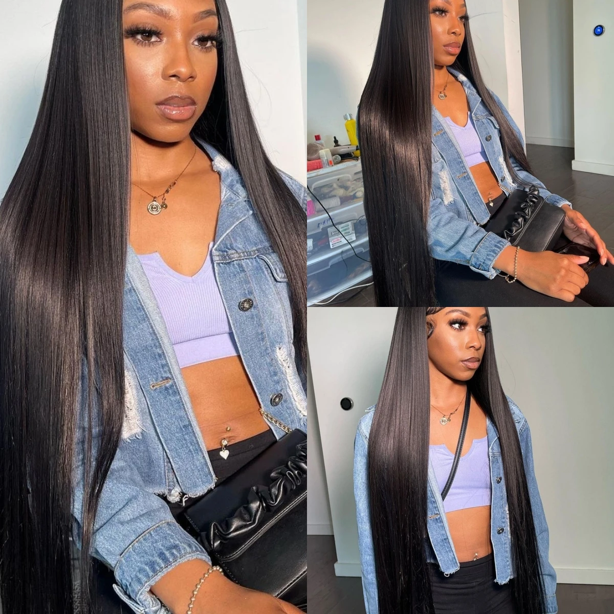 

220 Плотность 360 13x4 Парик фронта шнурка для чернокожих женщин 40 46 дюймов Парик фронта шнурка человеческих волос 13x6 Прозрачный прямой парик шнурка кости