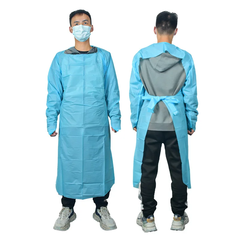 Disposable Cpe Plastic Isolation Clothing Protective Clothing Apron Disposable Cpe Robe Thickened Reverse Clothing Protective