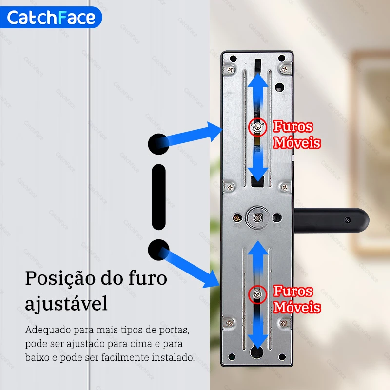 Fechadura inteligente para porta, brasil, tuya, voz portuguesa, fechadura eletrônica digital, bluetooth, aplicativo, senha de impressão digital,